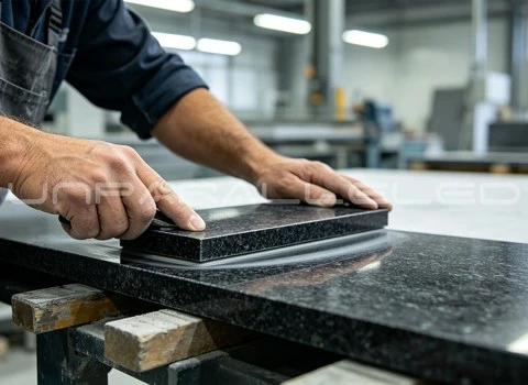 Lapping a granite surface for semiconductor equipment
