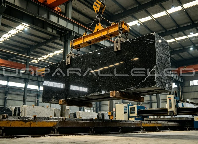 news-700-1 Large workpiece being lifted by overhead crane in the factory
